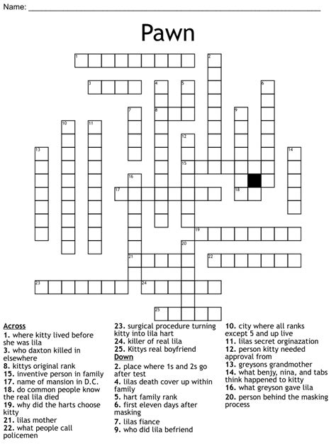 PR person is a crossword puzzle clue. . Pawned crossword clue